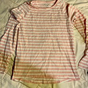 The children's Place pink and white stripe long sleeve shirt